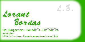 lorant bordas business card